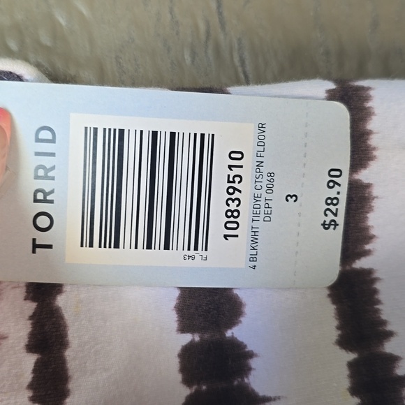 Torrid Stretch Tie Dye Gray White Fold Over Skirt 3x New And The Beauty - Picture 3 of 3